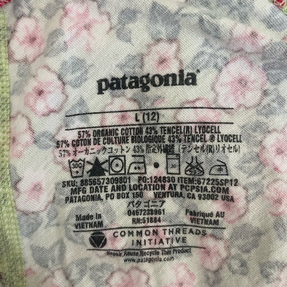 Patagonia Kids Girls Floral Pink and Green Mini Summer Dress Size Large - Picture 8 of 8